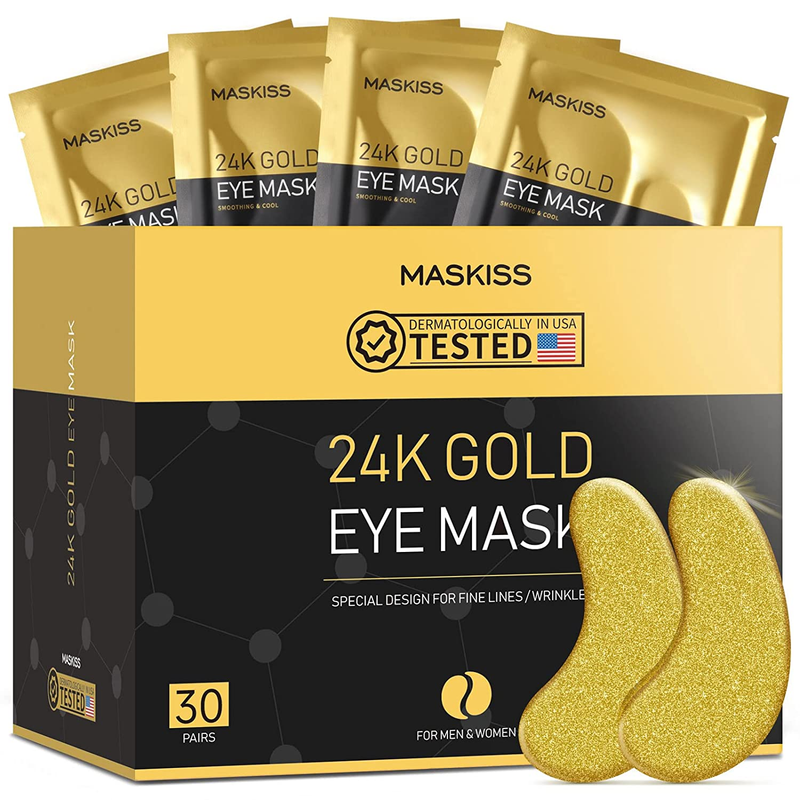 30 Pares de Parches Oro 24K para Ojeras y Bolsas en los Ojos Mascarilla Los Ojos