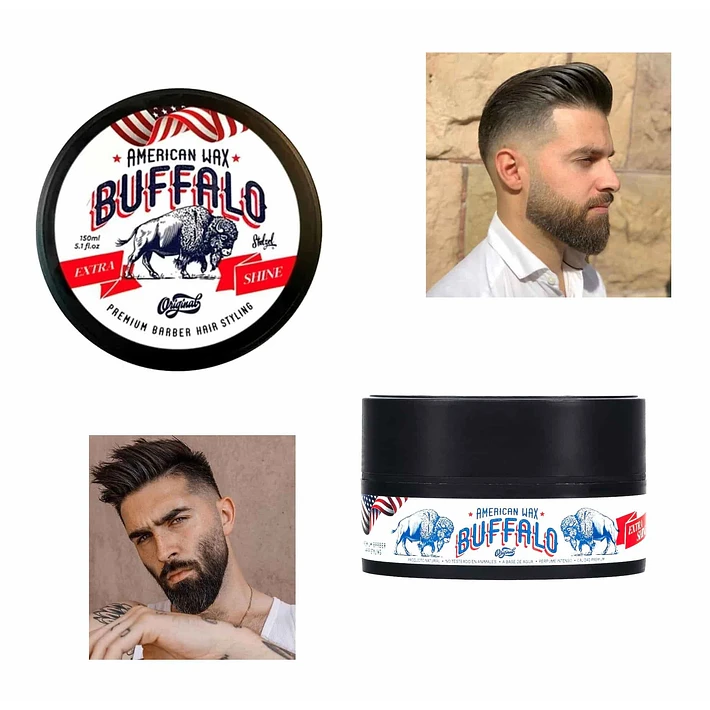Cera capilar buffalo profesional fijación fuerte y acabado pelo brillante