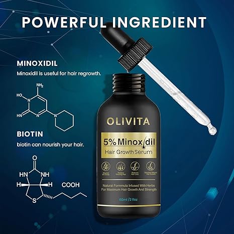 Suero para el crecimiento del cabello de minoxidil al 5%