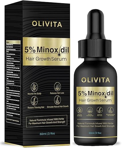 Suero para el crecimiento del cabello de minoxidil al 5%