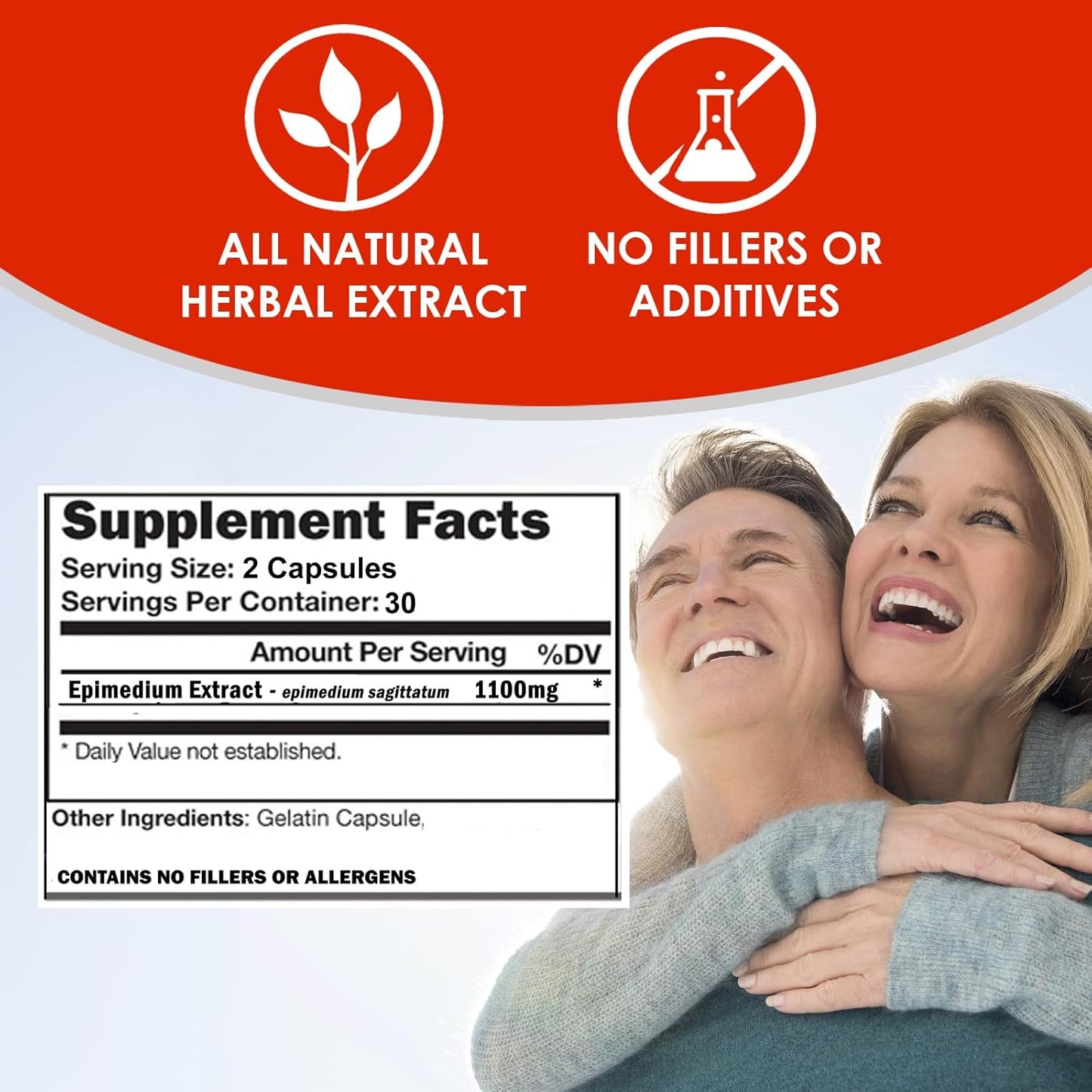 VH Nutrition Hierba de Cabra en Celo Suplemento de Extracto de Epimedium de Máxima Potencia Aumento Natural de Vitalidad y Energía