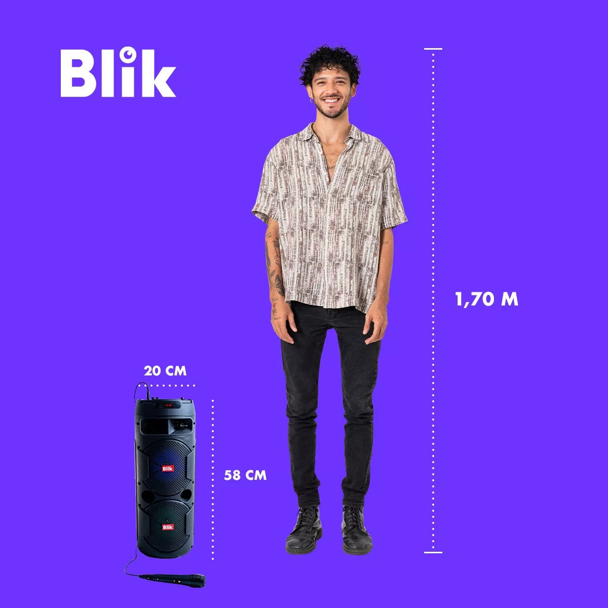 Parlante Blik Screamer3 portátil con bluetooth negra