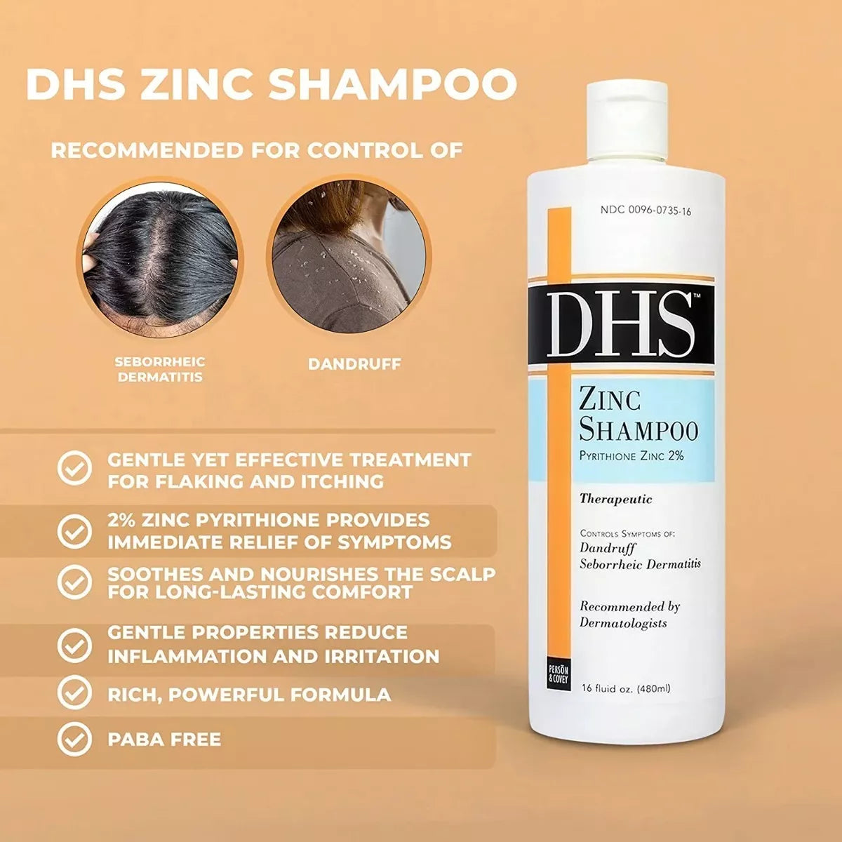 Shampoo Dhs Zinc Shampoo En Botella De 240ml Por 1 Unidad