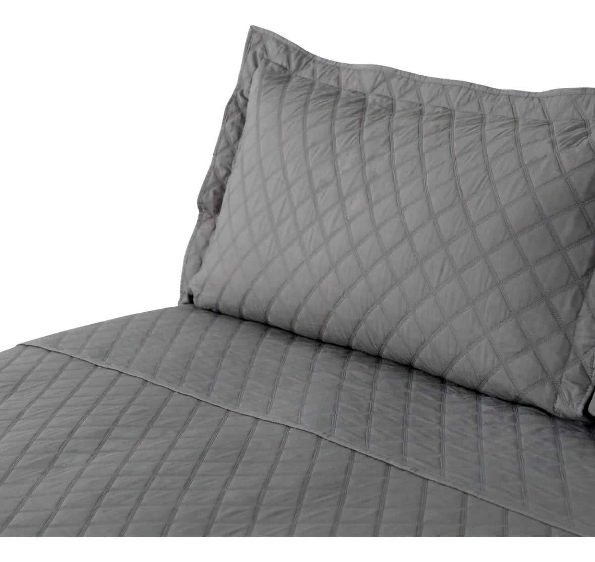 Quilt Polycotton Taupe King Gris Lisa