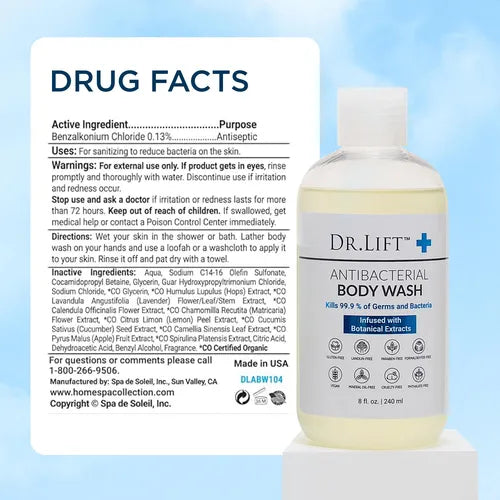 Gel de ducha Dr. Lift Antibacterial 240 ml para mujer y hombre