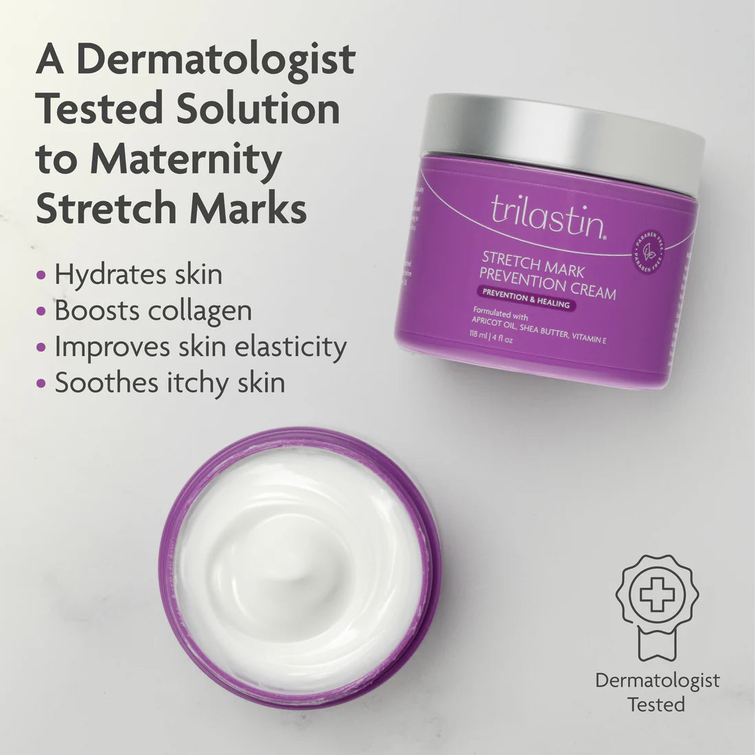Crema de maternidad TriLASTIN para la prevención de estrías
