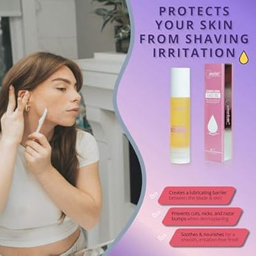 Aceite de Dermaplaning - Aceite de afeitado barrera de piel de deslizamiento suave para mujeres.