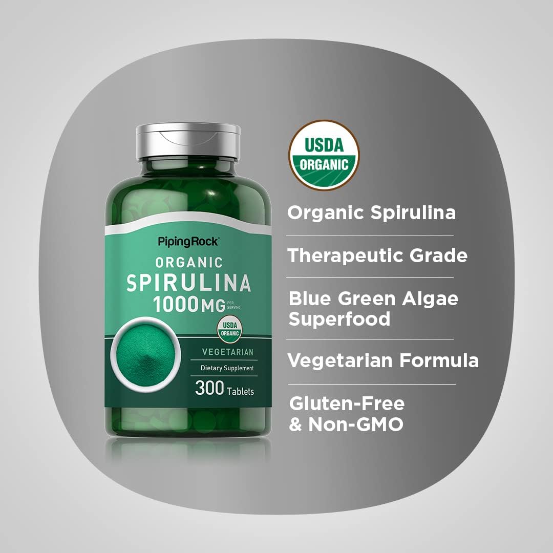 Espirulina orgánica | 1000 mg | 300 tabletas - La Tiendita de la Jose