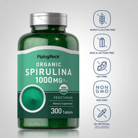 Espirulina orgánica | 1000 mg | 300 tabletas - La Tiendita de la Jose