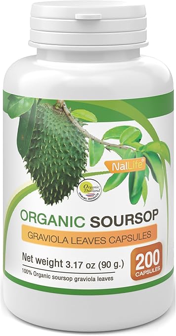 Hojas de guanábana orgánica NalLife 200 cápsulas - La Tiendita de la Jose