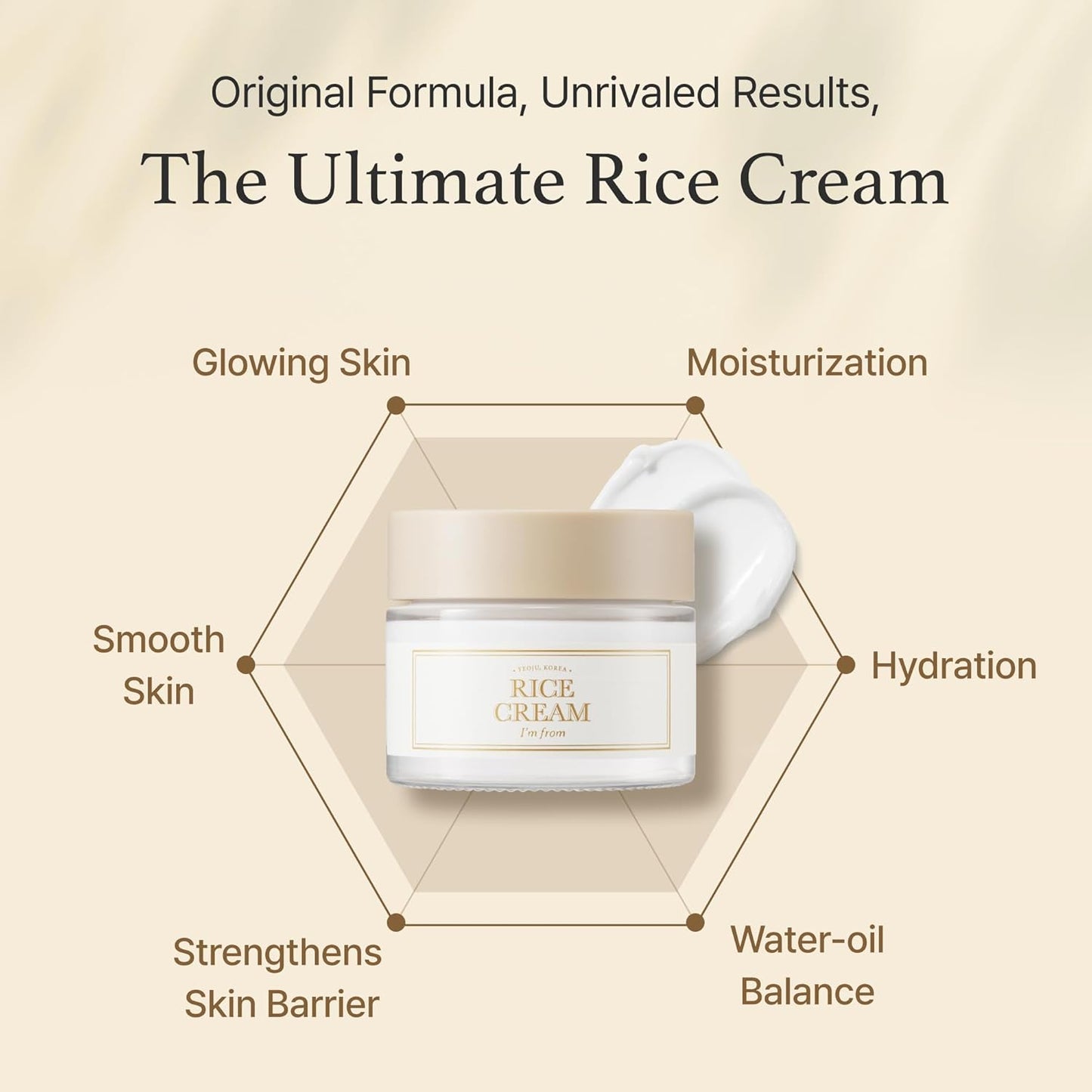 Crema de Soya de Arroz - Esencia de Salvado de Arroz al 41% con Ceramida, Piel Luminosa
