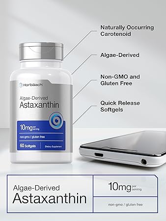 Suplemento Horbach: astaxantina 10 mg, 60 cápsulas de gelatina