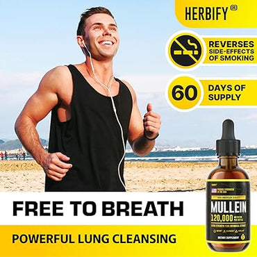 HERBIFY Mullein Drops - Limpieza pulmonar - Extracto de hoja - La Tiendita de la Jose