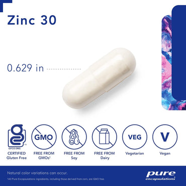 Pure Encapsulations - Zinc 30 mg. Suplemento de picolinato de zinc - La Tiendita de la Jose