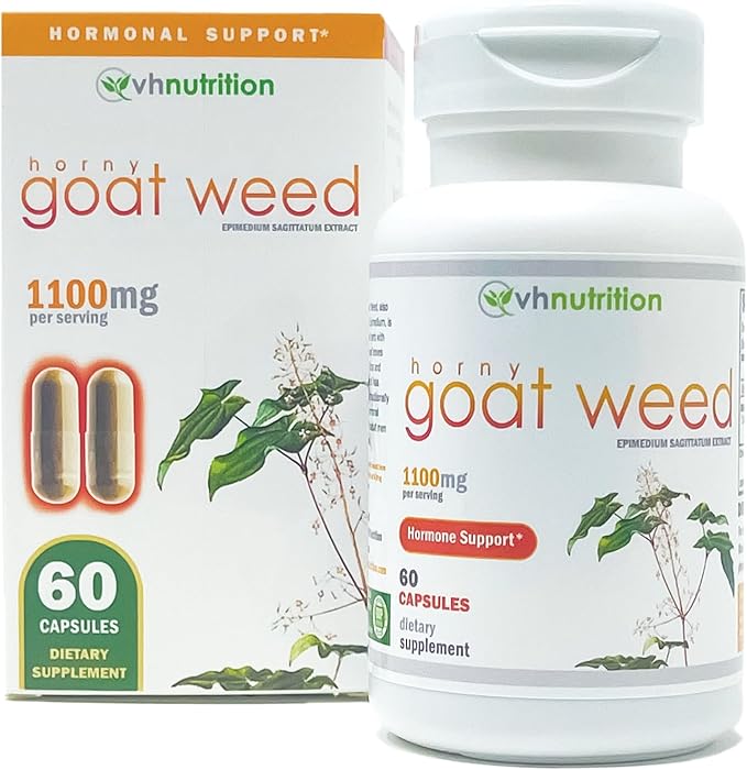 VH Nutrition | Epimedium 1100mg Supplement | Horny Goat Weed Extract | 30 Day Supply - La Tiendita de la Jose