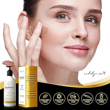 Gel Conductivo - Imprimación de gel hidratante facial, ácido hialurónico, péptido de colágeno, niacinamida, vitamina E, lámina dorada - La Tiendita de la Jose