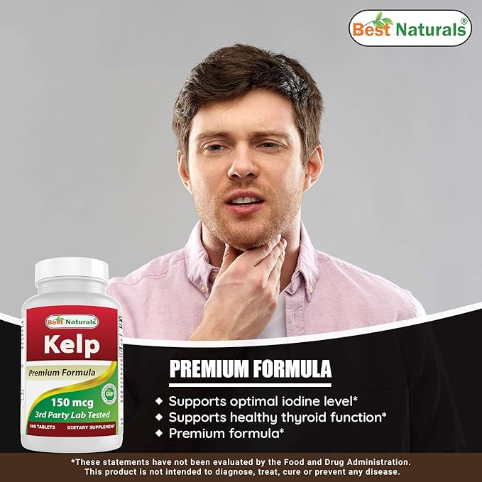 Best Naturals Suplemento Kelp 150 Mcg, 300 unidades - La Tiendita de la Jose