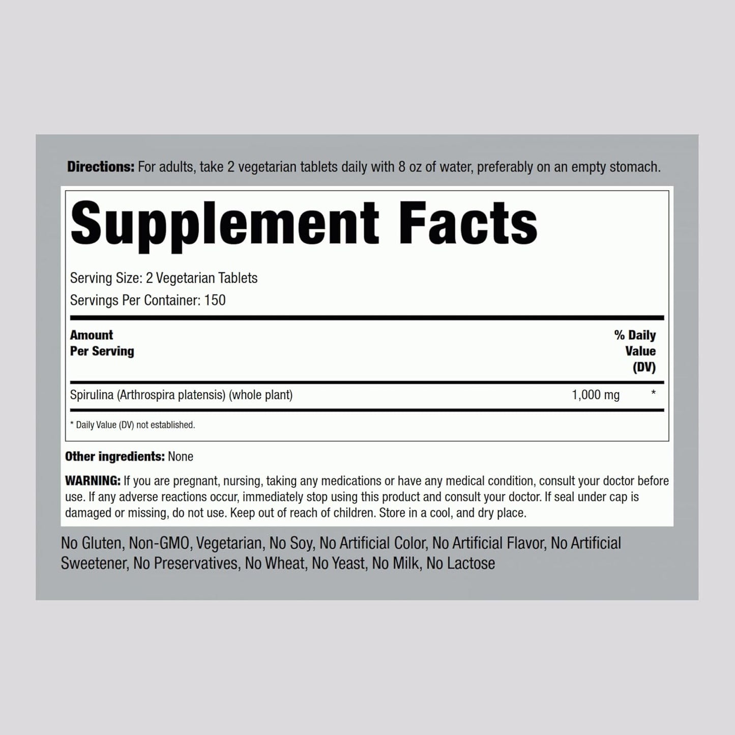 Espirulina orgánica | 1000 mg | 300 tabletas - La Tiendita de la Jose