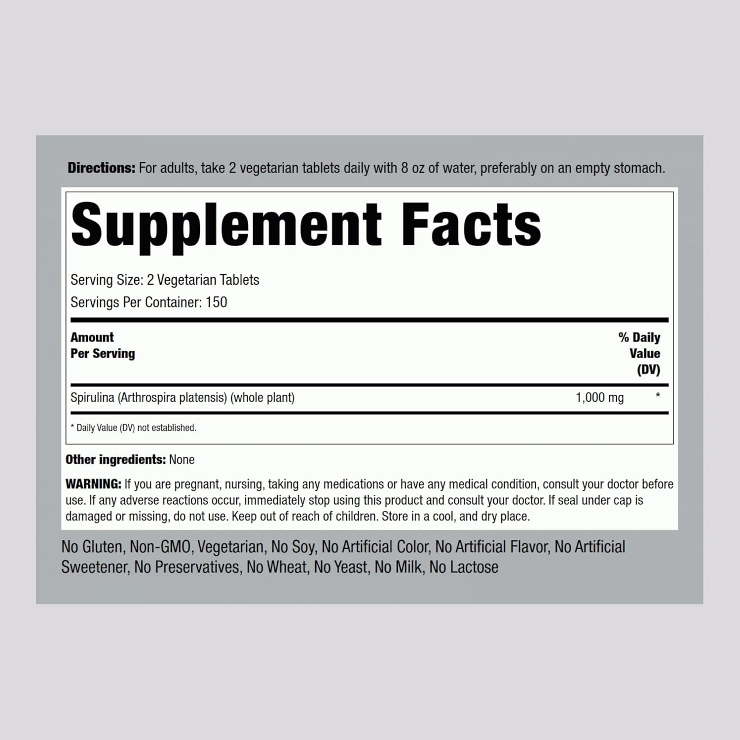 Espirulina orgánica | 1000 mg | 300 tabletas - La Tiendita de la Jose