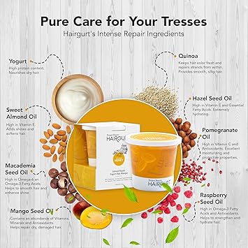 Mascarilla capilar de yogur reparadora intensa de miel de almendra, acondicionador profundo para cabello - La Tiendita de la Jose