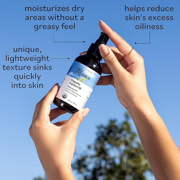 Sky Organics Organic Jojoba Oil for Face, 100% Pure & Cold-Pressed - La Tiendita de la Jose