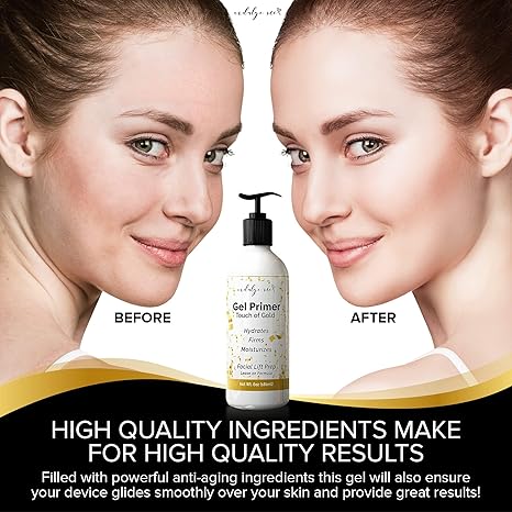 Gel Conductivo - Imprimación de gel hidratante facial, ácido hialurónico, péptido de colágeno, niacinamida, vitamina E, lámina dorada - La Tiendita de la Jose