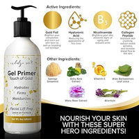 Gel Conductivo - Imprimación de gel hidratante facial, ácido hialurónico, péptido de colágeno, niacinamida, vitamina E, lámina dorada - La Tiendita de la Jose