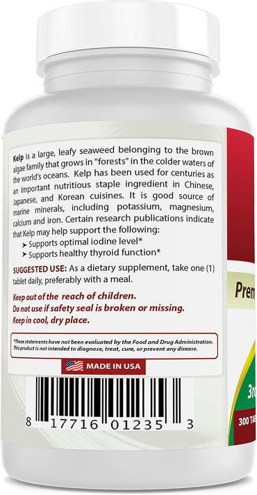 Best Naturals Suplemento Kelp 150 Mcg, 300 unidades - La Tiendita de la Jose