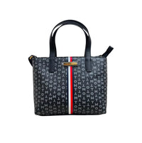 Tommy Hilfiger Bolsa Mujer Tote Monogram Tommy Color Negro Con Gris