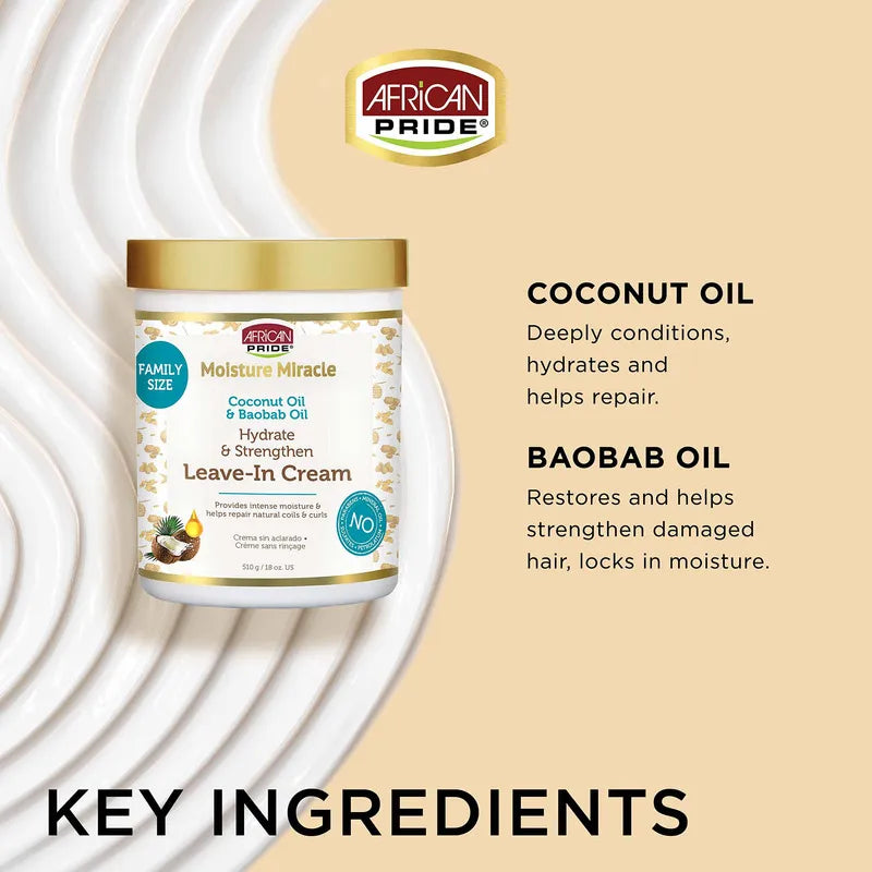 African Pride Moisture Miracle Aceite De Coco Y Aceite De Baobab - La Tiendita de la Jose