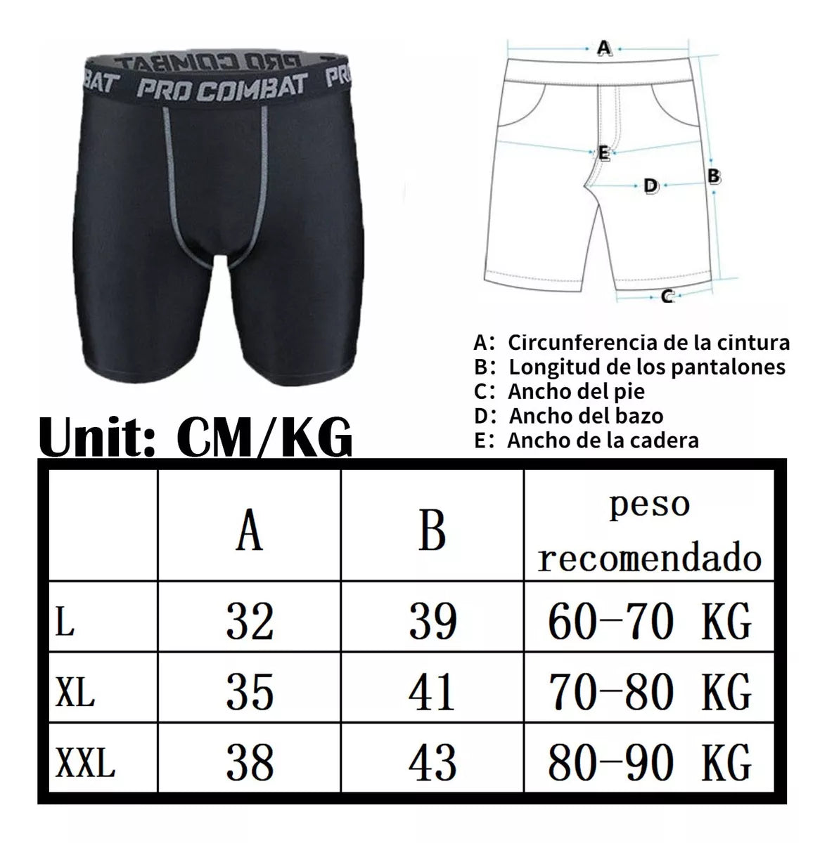 Calza Short Deportiva Hombre Secadorápido Transpirable Licra - La Tiendita de la Jose
