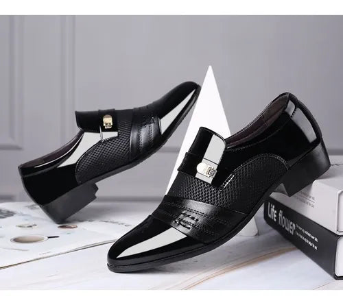 Oxfords Cuero Puntera Redonda Zapatos Casual Hombre - La Tiendita de la Jose