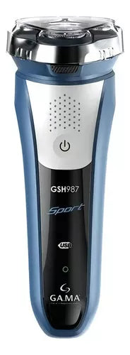 Afeitadora Gama Gsh987 Sport Usb Apta Para Ducha Inalámbrica Color Blanco con azul y negro