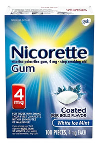 Goma De Mascar Nicorette Gum Nicotina Menta Fresca 4mg 100pz