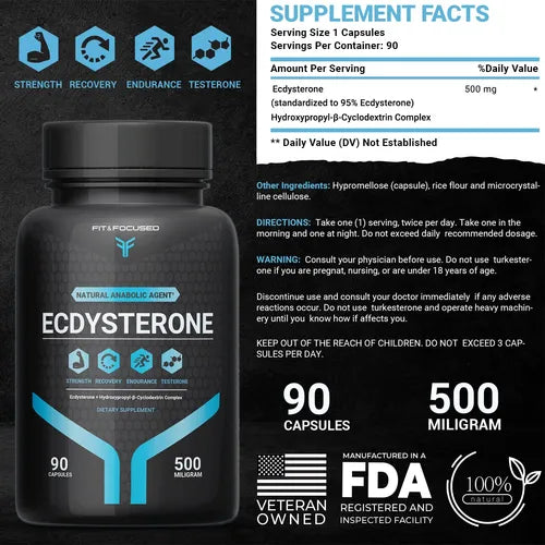 Supplement Fit And Focused Ecdysterone 500mg 90 Capsules