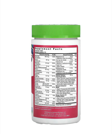 Suplemento multivitamínico diario para mujeres, Alta potencia, 150 comprimidos vegetales women one - La Tiendita de la Jose