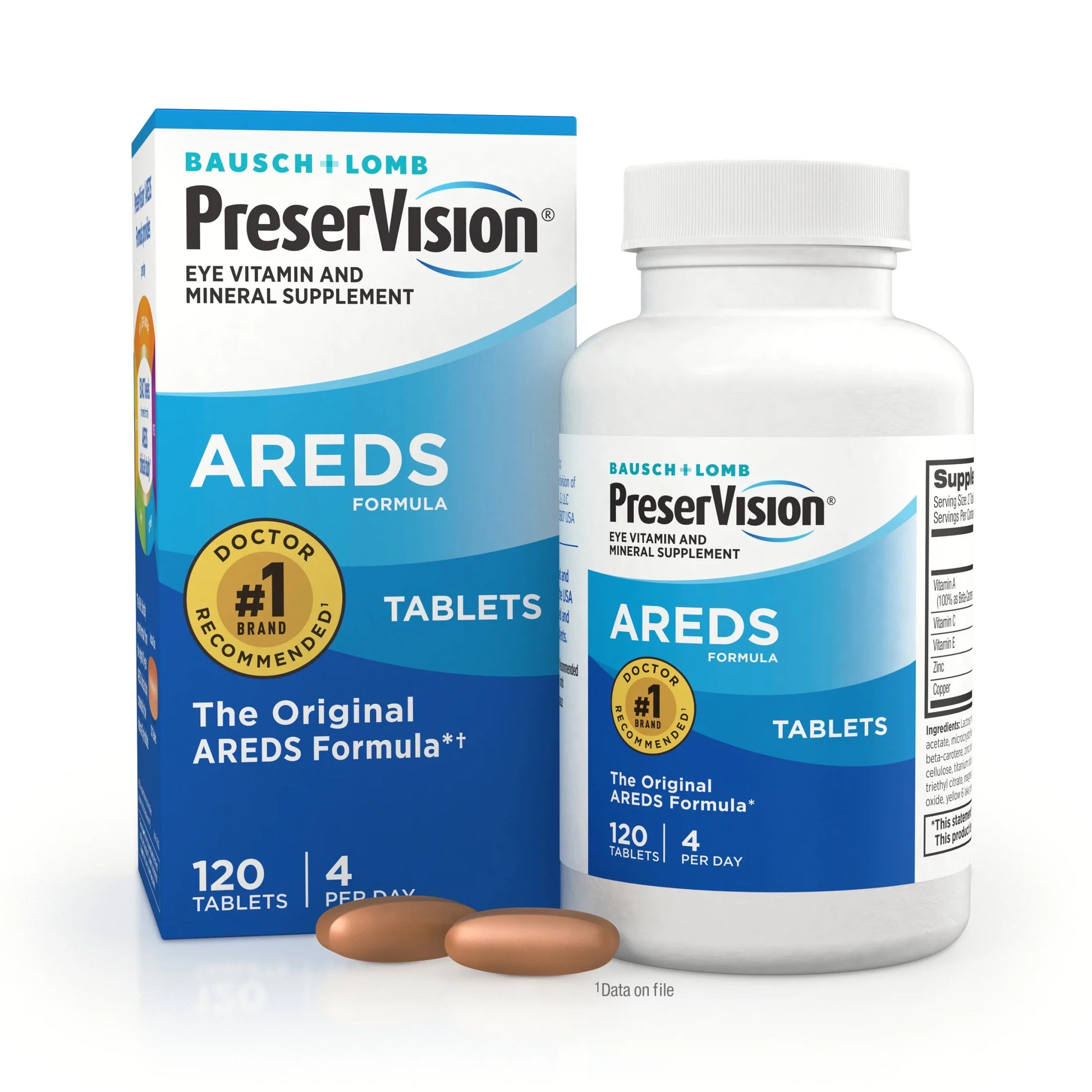 reverVision AREDS contiene Vitamina C, A, E, Zinc & Copper, 120 tabletas - La Tiendita de la Jose