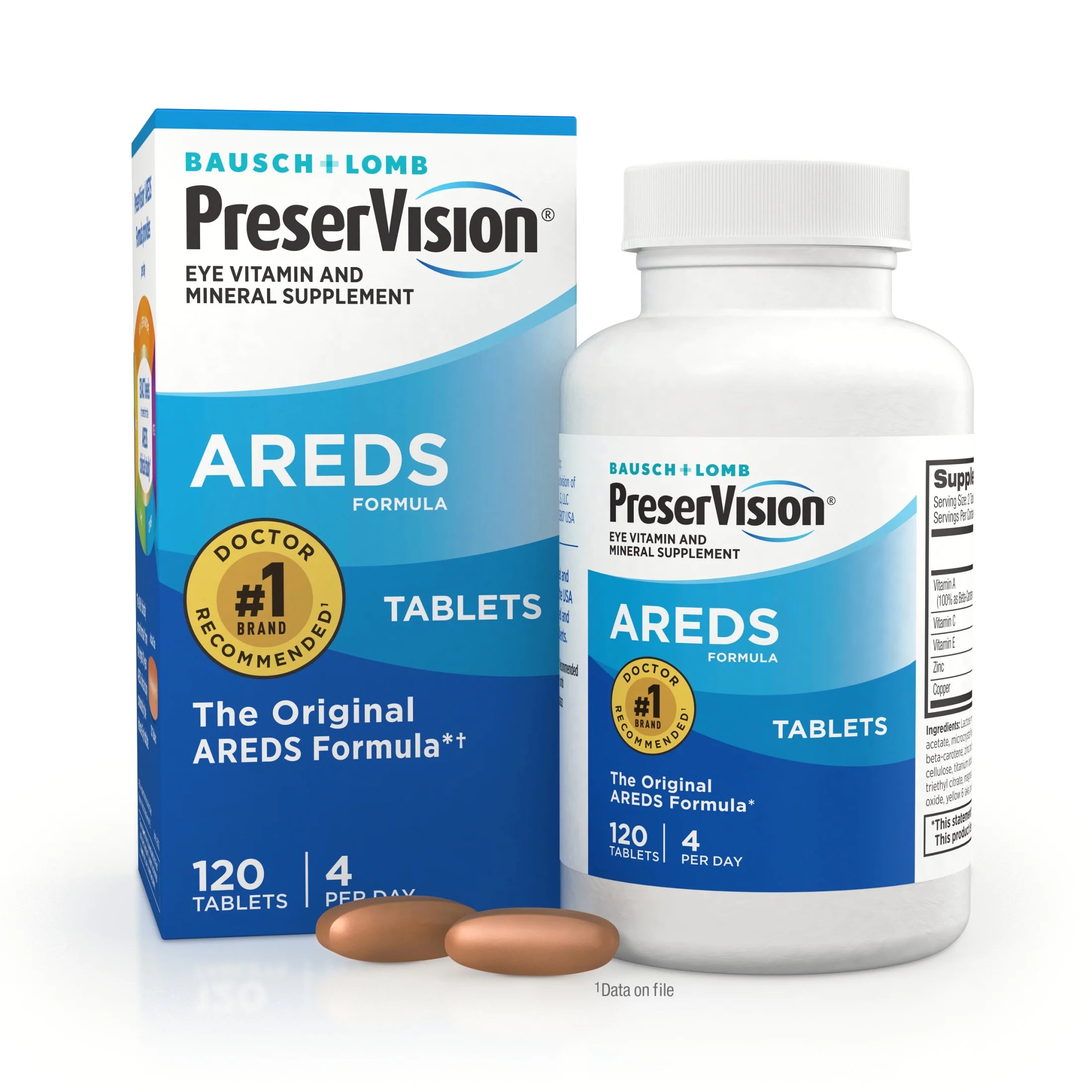 reverVision AREDS contiene Vitamina C, A, E, Zinc & Copper, 120 tabletas - La Tiendita de la Jose
