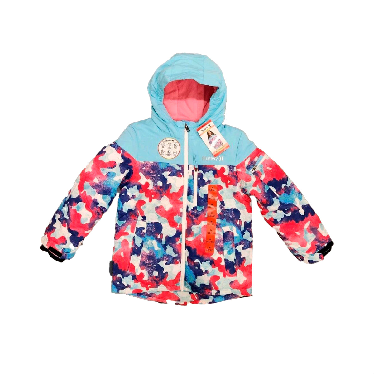 Chaqueta de nieve Hurley de invierno pesada para jóvenes/niñas resistente al agua pequeña