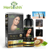 Herbishh Champú de tinte para cabello - Libre de amoníaco 500ml (Negro) - La Tiendita de la Jose