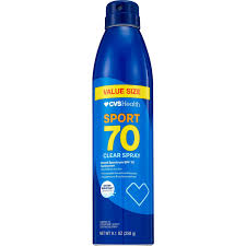 Protector solar en aerosol transparente CVS Health Value Size Sport FPS 70, 9,1 OZ-