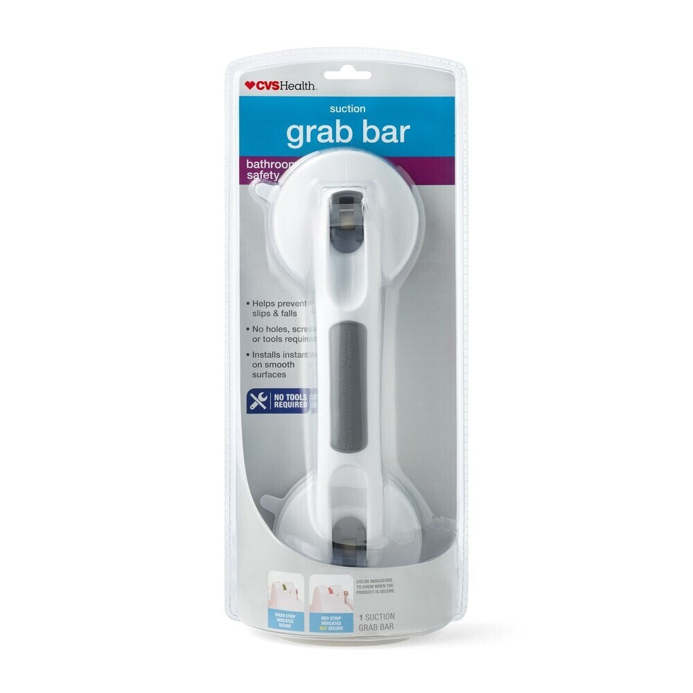 Barra de apoyo con ventosa CVS Health de 12" para seguridad en el baño