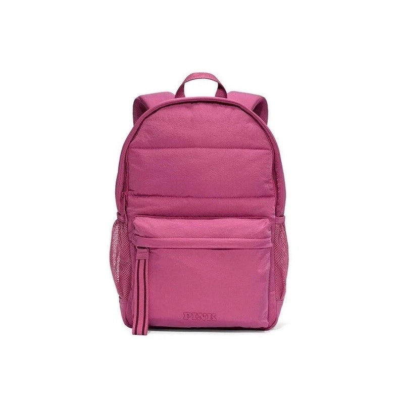 Nuevo Victoria's Secret Rosa Mochila Acolchada Puffer Bolso de Mano Rosa