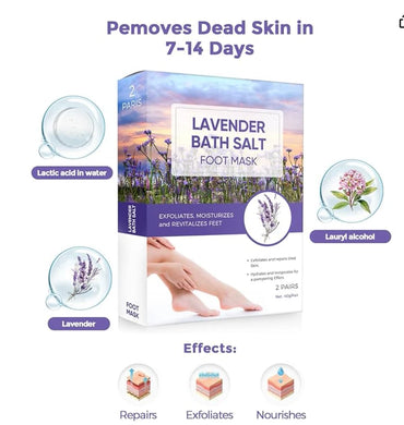 Máscara de exfoliación de pies, máscara de pie de lavanda.