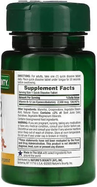 Nature's Bounty Vitamina B12 Saborizante natural de cereza - La Tiendita de la Jose