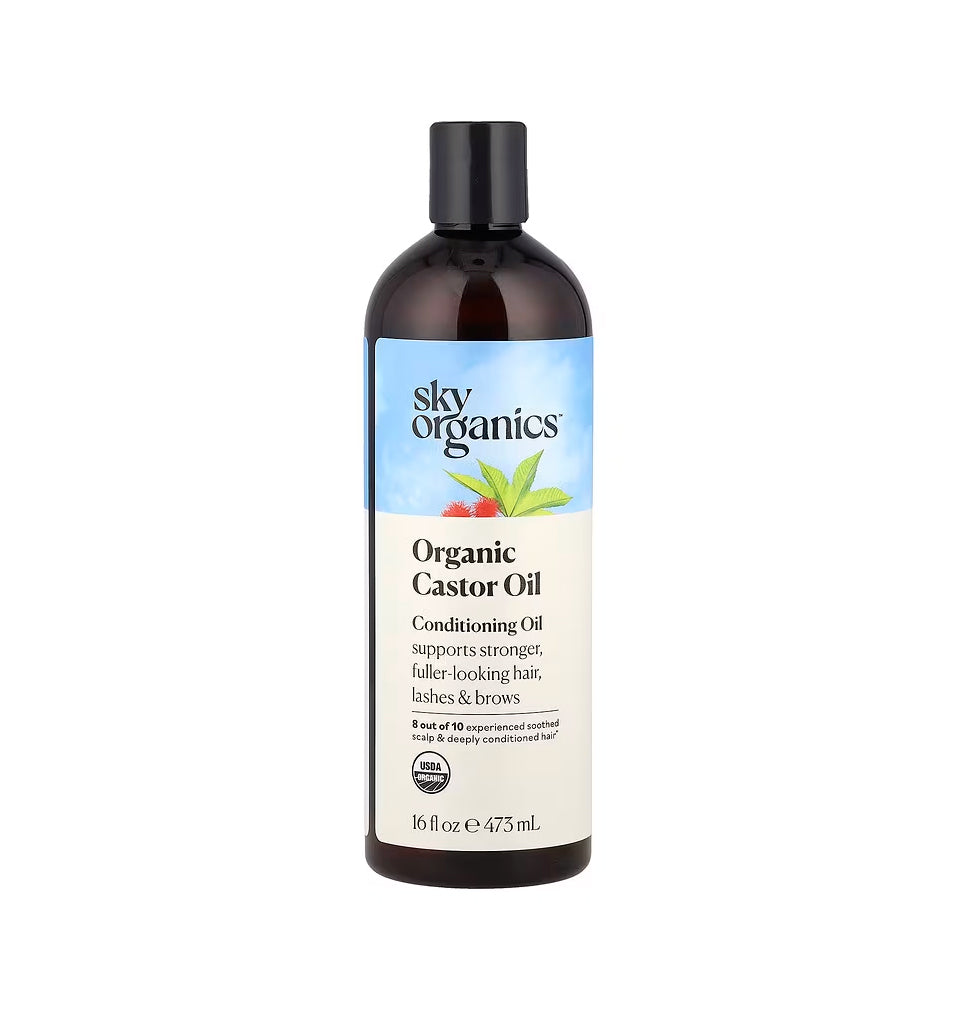 Sky Organics, Aceite de ricino orgánico, Aceite acondicionador, 473 ml (16 onzas líquidas) - La Tiendita de la Jose